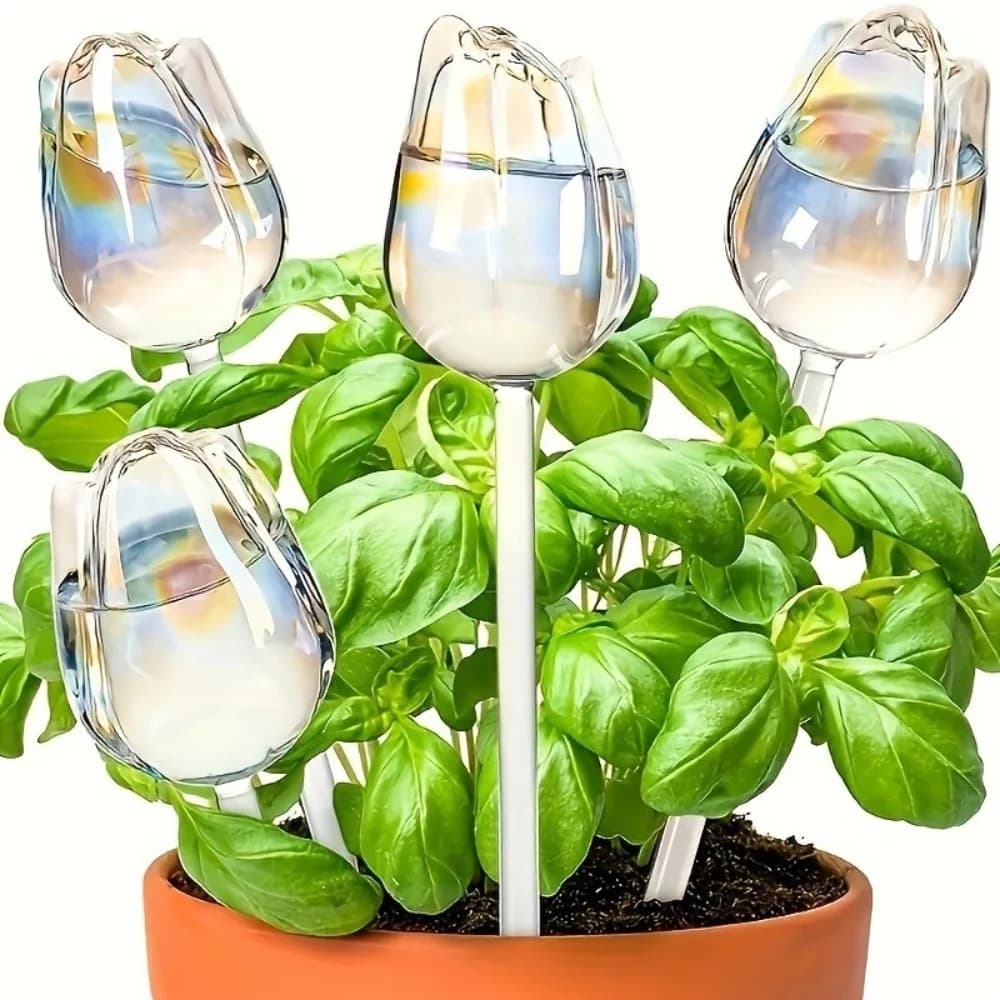 Plastic Tulip Plant Watering Globes Water Conservation Time-Saving Plant Water Dripper Transparent Potted Watering Artifact