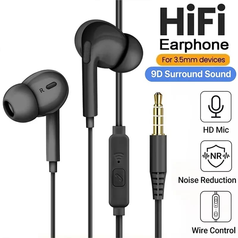 Sports Running Music Sport Wired Earphones Heavy Bass Stereo For iPhone Xiaomi Huawei Comfortable In Ear Design Audio Headset