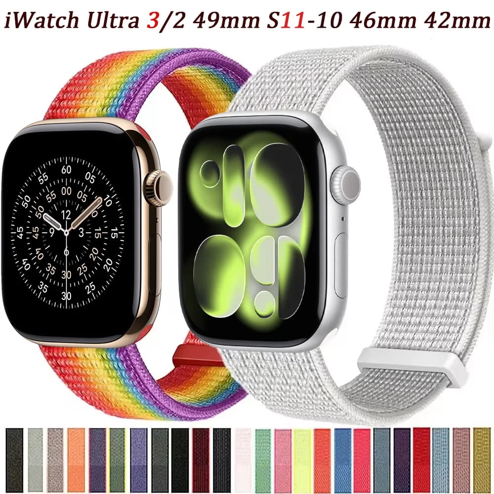 Cinturino in nylon per cinturino Apple Watch Ultra 3/2 49mm 9 8 7 6 SE3 44mm 40mm 45mm 41mm Bracciale sportivo iWatch 11-10 46mm 42mm Cintura
