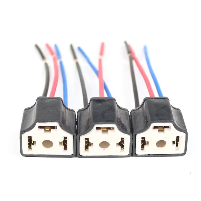 H4 tre fori filo di ceramica cablaggio auto testa lampadina cablaggio spina presa
