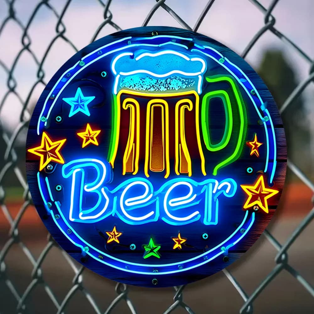 1 Insegna per birra - Con tazze di birra colorate e design XINGX, perfetta per bar domestici e atmosfera da pub, decorazione artistica resistente