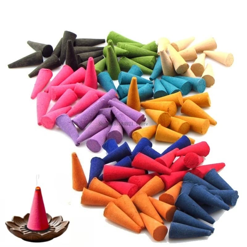 50G Tower Incense Cone Natural Plant Incense Materials Indoor Hotel Office Yoga Meditation Removal Odor Lasting Rich Fragrance