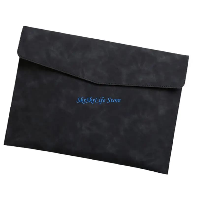 E65E PU Leather Document Folder Carrying Case Closure Water Resistant File Organiser 100 Sheets Capacity For Office