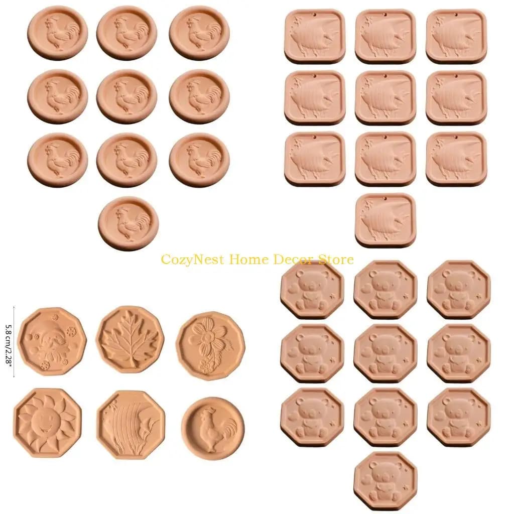 92MF Set of 10 Smoke Cigars Humidifier Clay Moisturizing Pads Terracotta Humidifying Stone for Optimal Humidity Control