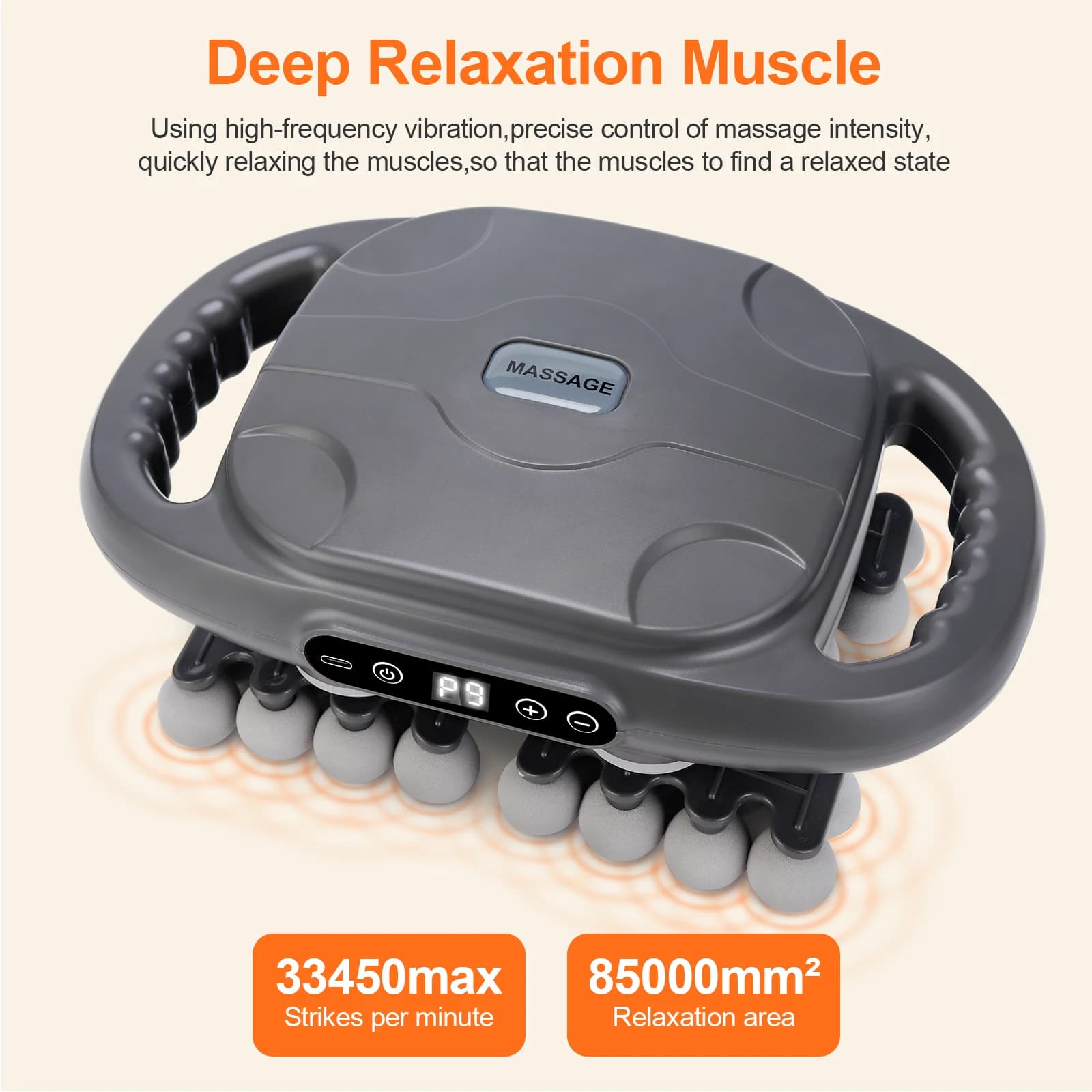 Customizable 42 Heads Fascia Gun High-frequency Vibration Deep Massage Device for Shoulder Waist Back Leg Body Muscle