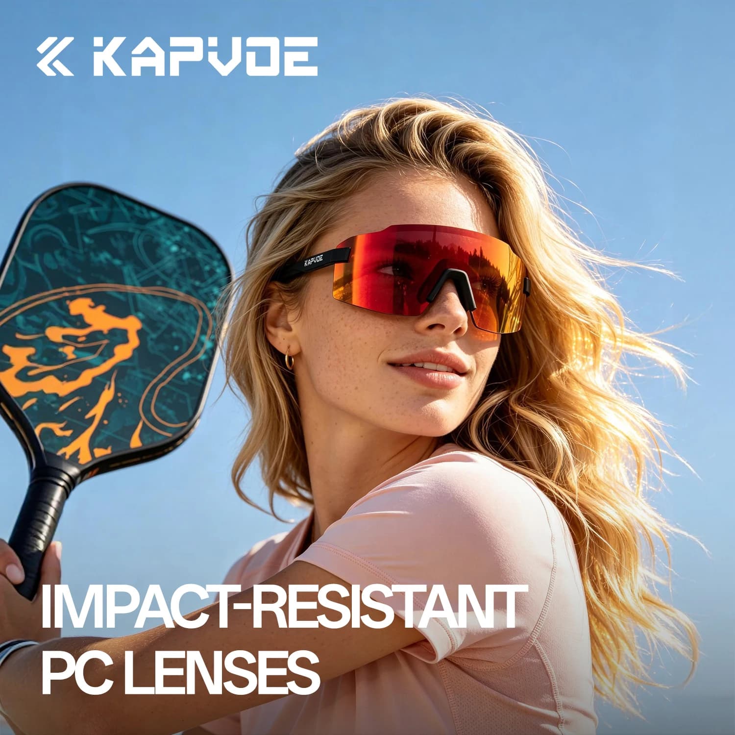 Kapvoe Pickleball UV400 Goggles Men Photochromic Cycling Glasses Marathon Running Sunglasses Lightweight Bicycle Eyewear Sports