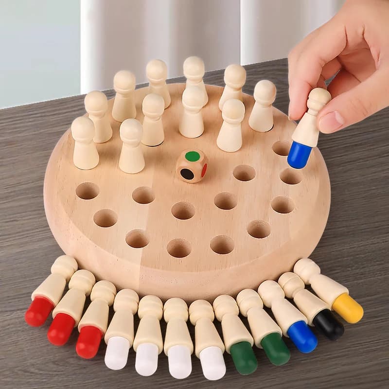 Gioco di scacchi con chiavetta di memoria in legno, gioco di logica intelligente educativo, giocattolo di interazione genitore-figlio, regali per bambini