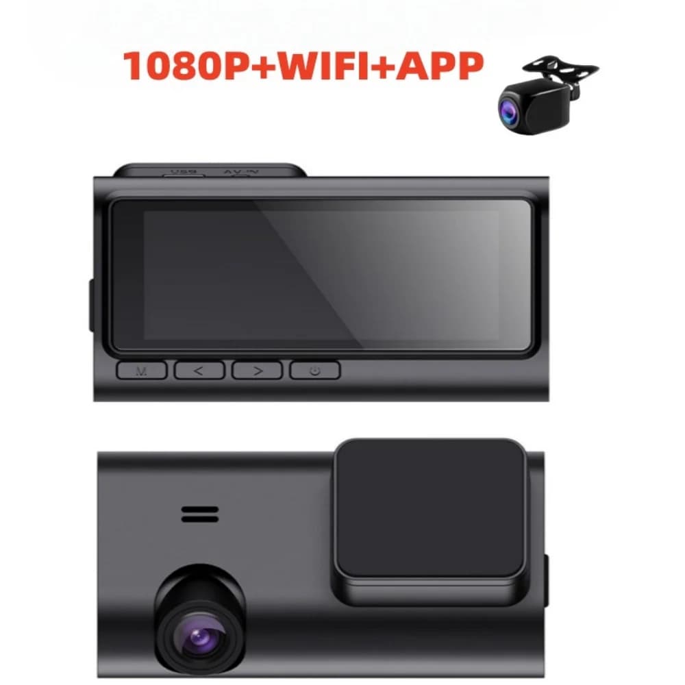 Dash Cam 3.2 Inch 1080P Double Lens Ultra HD Video Camera DVR for Cars with WIFI APP Night Vision WDR Video Recorder Parking 24H