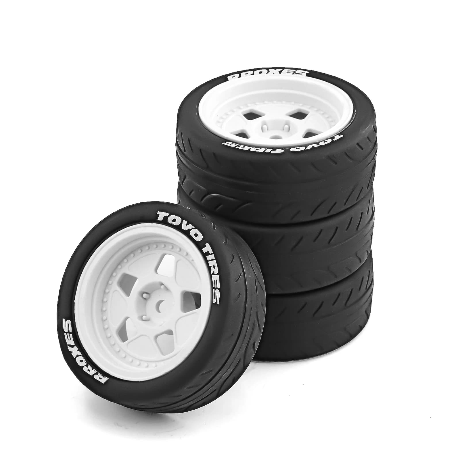 1/10 Rally Racing Tire OD 2.68'' and Wheels 12mm Hex for 1:10 Street Drift Car Tamiya TT01 XV01 TA06 PTG2 HPI KYOSHO HSP PTG2