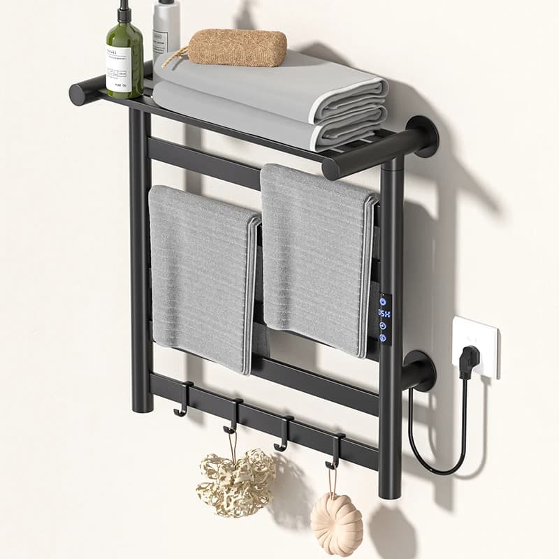 Smart Electric Heated Towel Rack with Antibacterial Digital Display Home Bathroom Storage & Drying Towel Bar