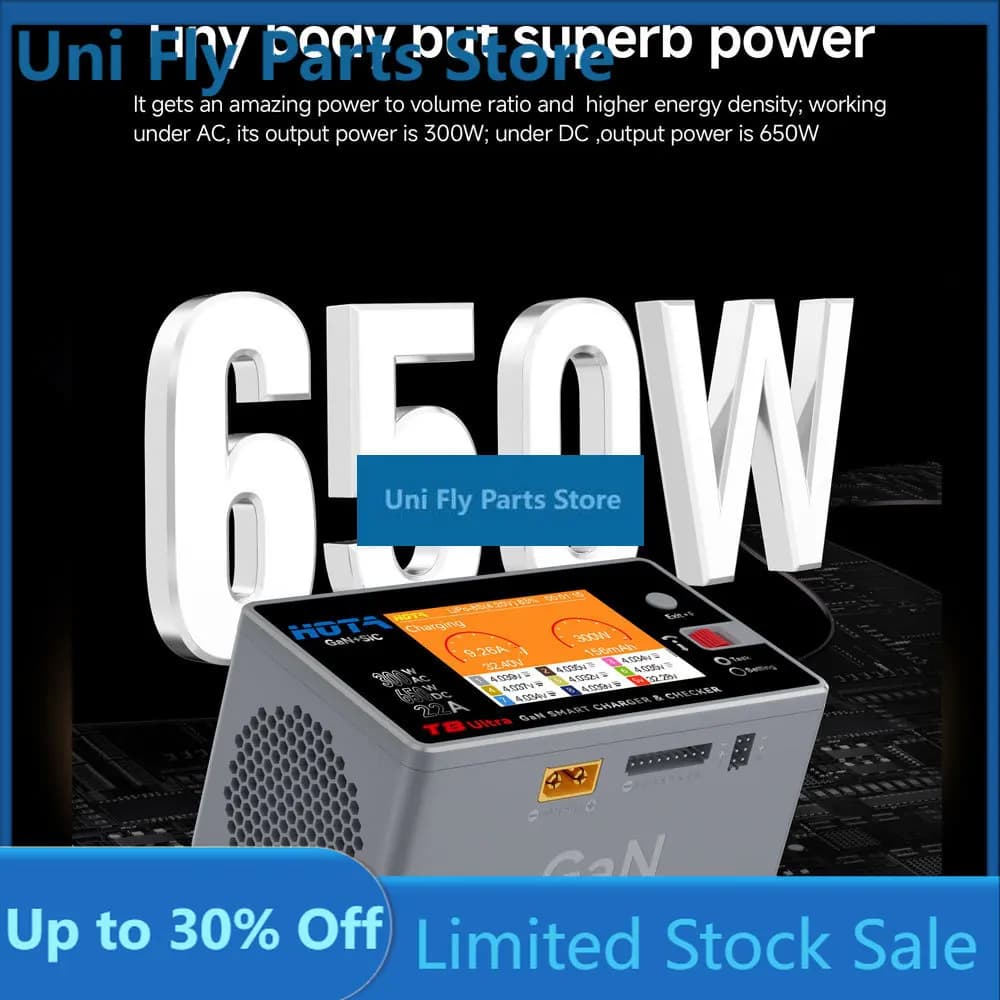UniFlyHOTA T8 Ultra Gallium Nitride AC/DC8S Smart Charger FPV Accessories RC