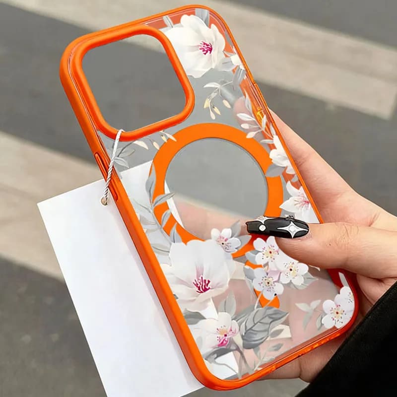 Elegant and creative floral for Magsafe wireless charging case for iPhone 17 11 16 15 13 12 14 Pro Max 16Plus Air Magnetic cover