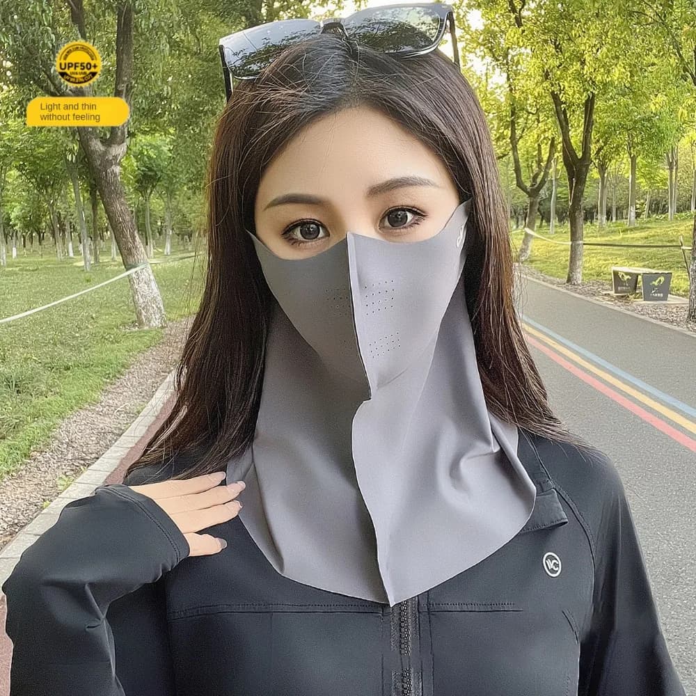 Ice Silk Sun Protection Mask 3D Breathable Dustproof Anti-UV Neck Scarf UPF50+ Neck Protection Sunshade Face Mask Cycling