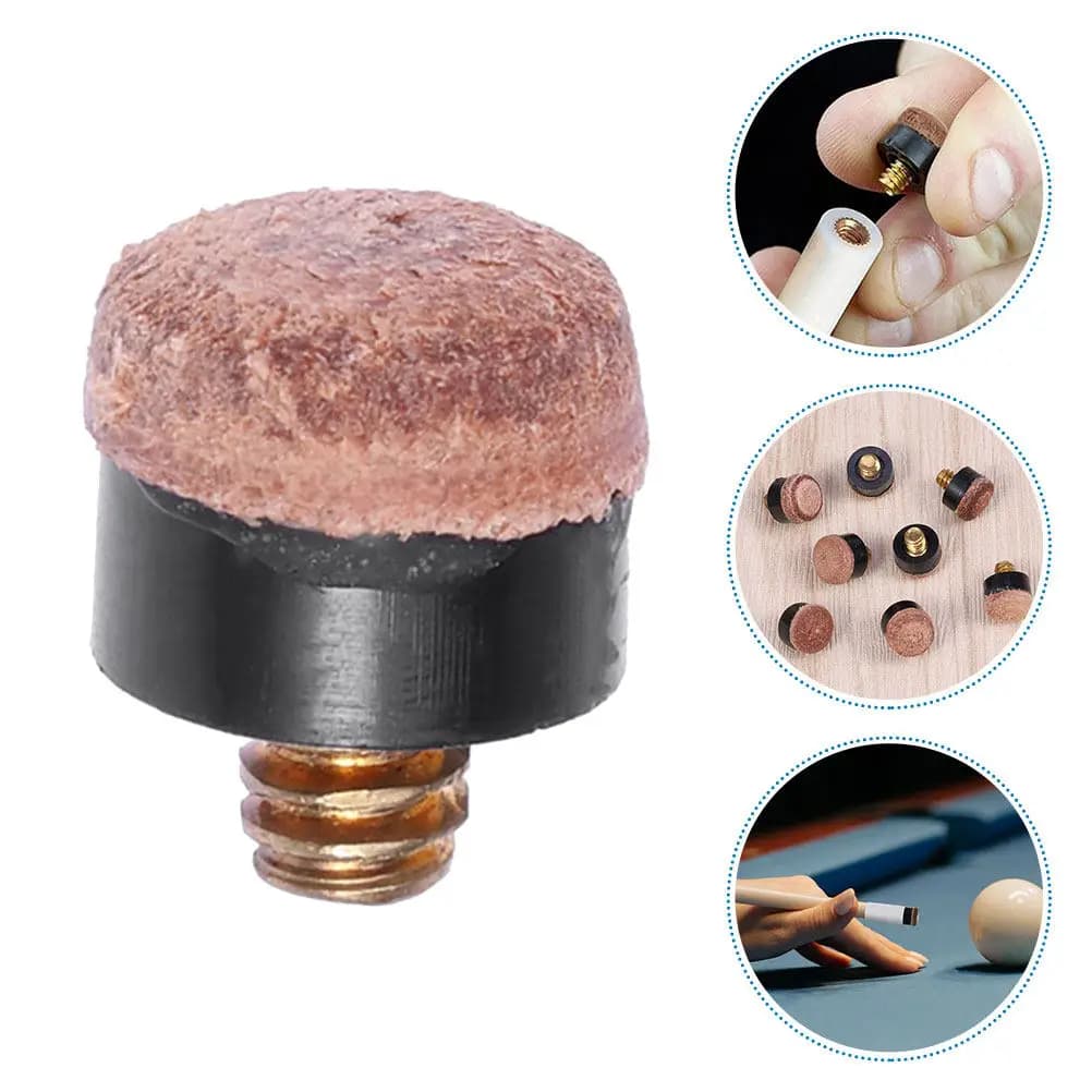 20 Pezzi Punte per Stecca da Biliardo 10mm in PU Avvitabili, Kit di Sostituzione per Stecca da Snooker, Attrezzatura per Manutenzione