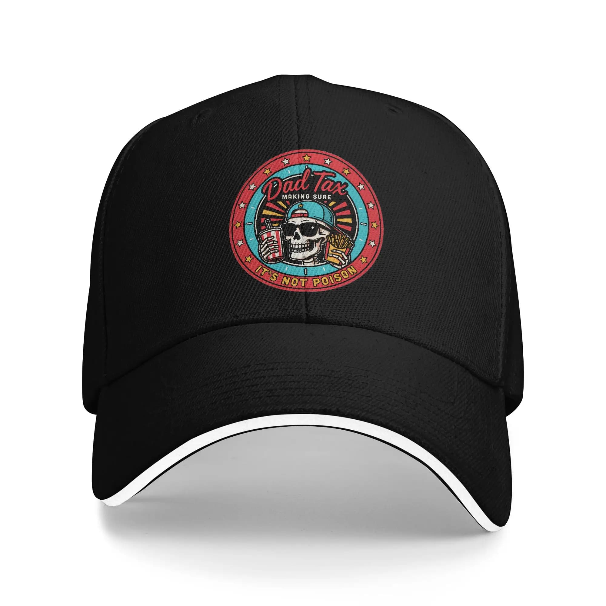 Dad Tax Skull Baseball Cap Summer Casual Trucker Hat For Men Hiking Fishing Sun Snapback Cap