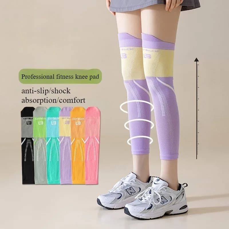 Women's Slim Summer Running Knee Pad Sports Pressure Sports Rope for Jumping Fitness Mountaineering Cover for Cycling Socks