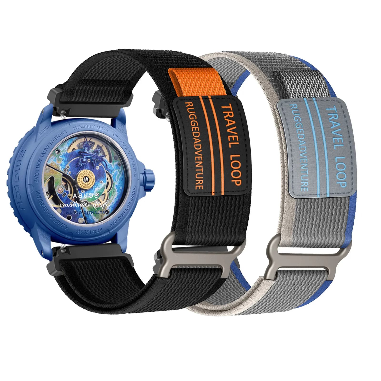 2 cinturini in nylon con velcro per cinturino Blancpain X Swatch da 22 mm per uomo e donna
