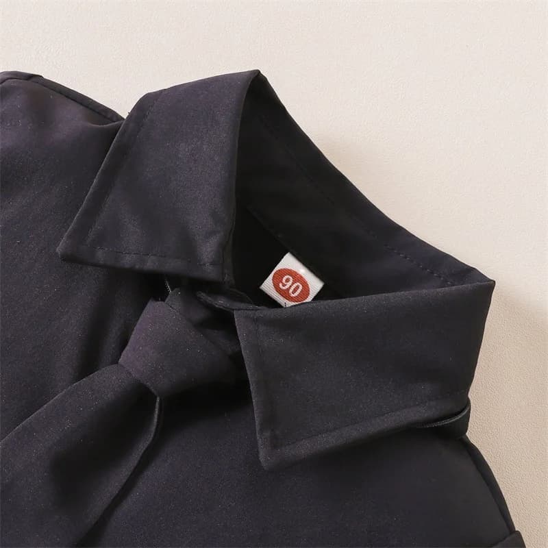 Completo estivo da ragazzo in 2 pezzi, elegante camicia a maniche corte con risvolto e cravatta, pantaloncini alla moda da 1 a 8 anni, contrasto colorato