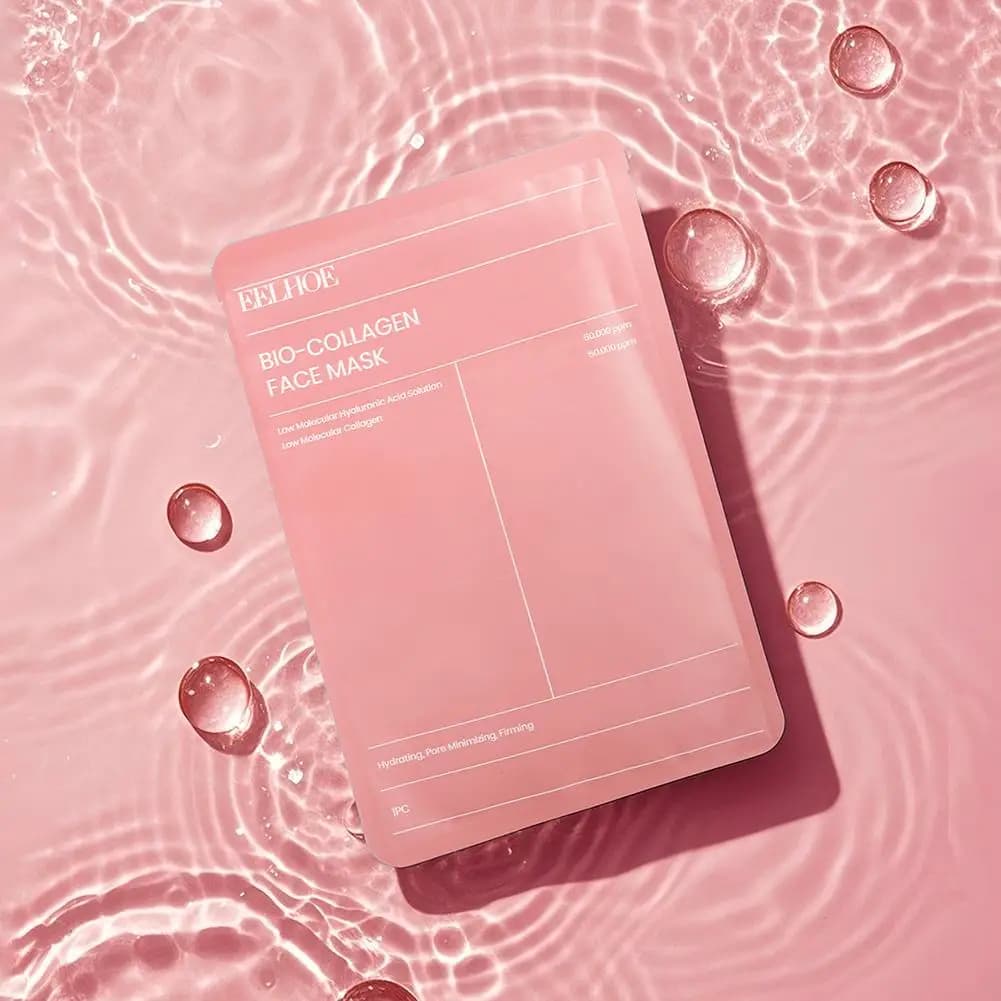 Mask Face Bio-Collagene Real Deep to Improve Elasticity and Minimize Pores, Mask Night Hydrogel Hydrating Collagen
