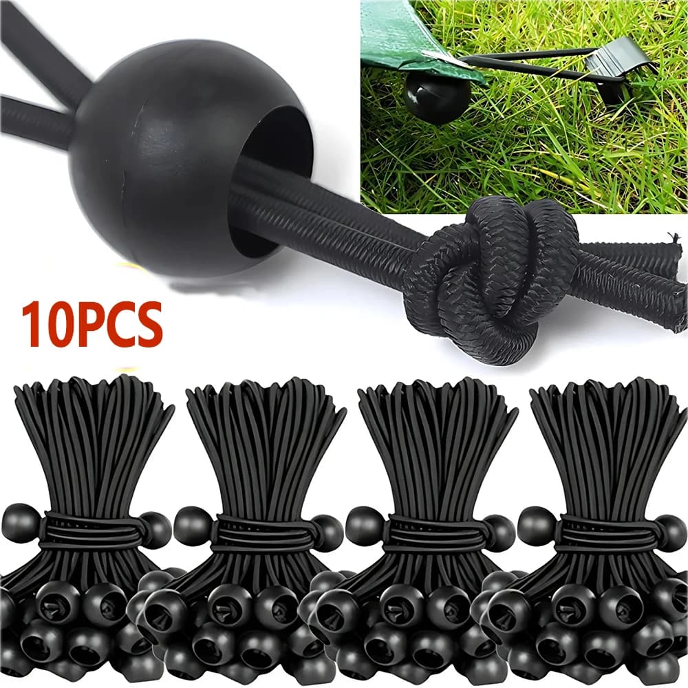 10 pieces of elastic rope for exterior, elastic cords, portable curtain, fixing, sun curtain, canopy, camping tent, accessories