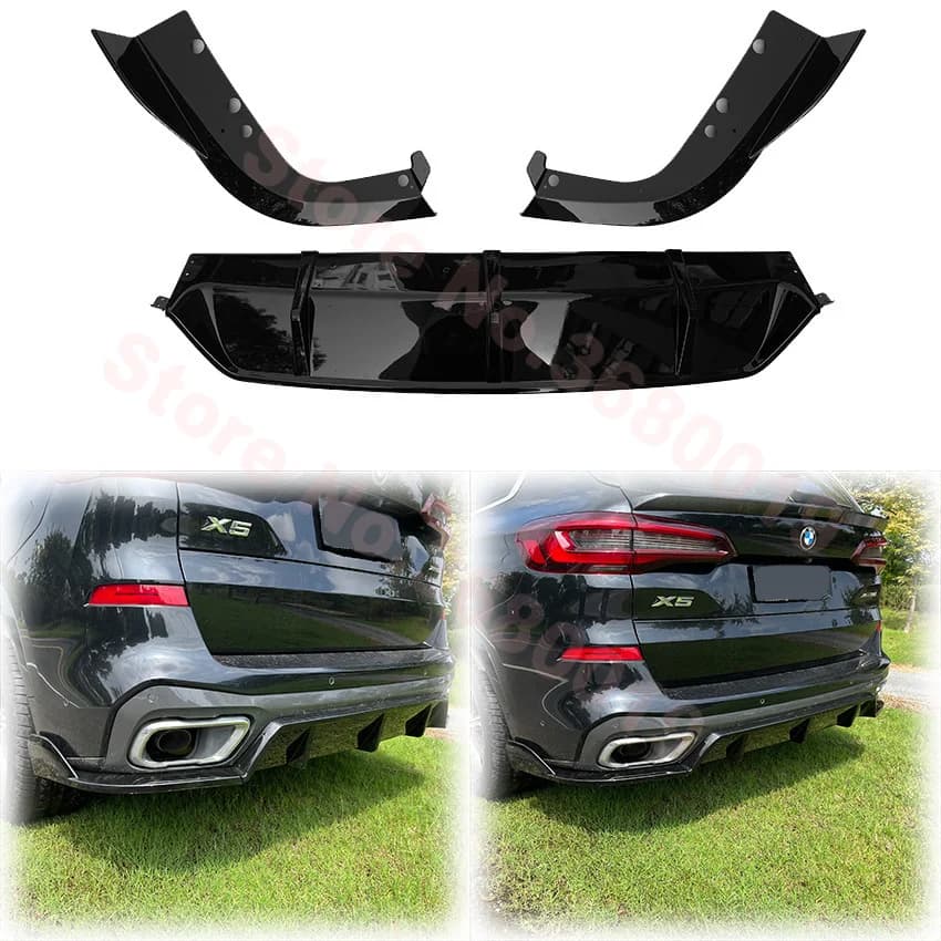 3X 2018 A Up For BMW X5 G05 Auto Rear bumper Lip Diffuser Side Splitter Spoiler ABS High Quality Black Polished Body Kit
