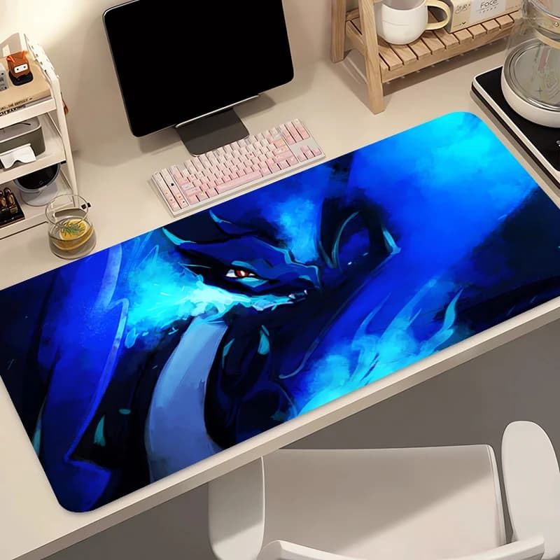 Tappetino per mouse Anime 90x40 cm Pokemon Charizard Professional E-sports Gamer Speed Gaming Tappetino per tastiera in gomma Tappetino per mouse Notbook Desk Mat
