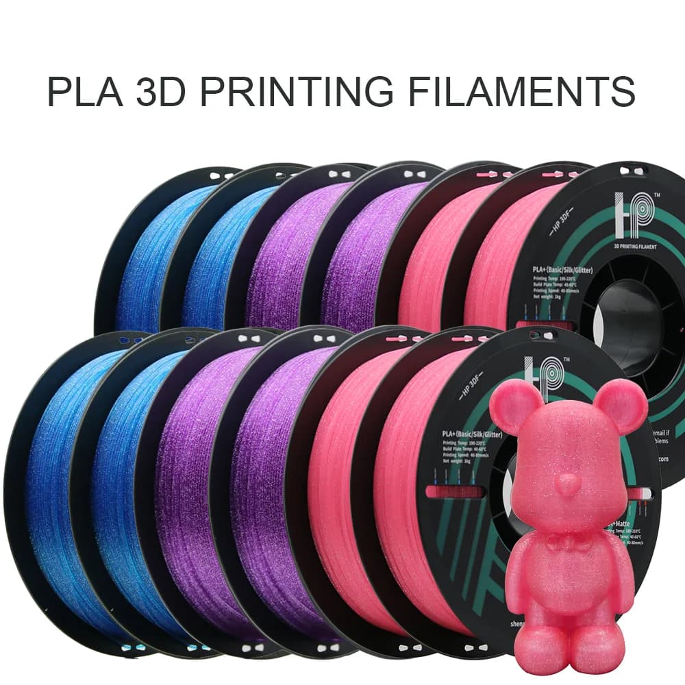 3D Printer Filament, PLA Filament, 12KG(12rolls) HP3DF Spcail color,1.75mm Dimensional Accuracy +/- 0.02mm, Fit Most FDM Printer