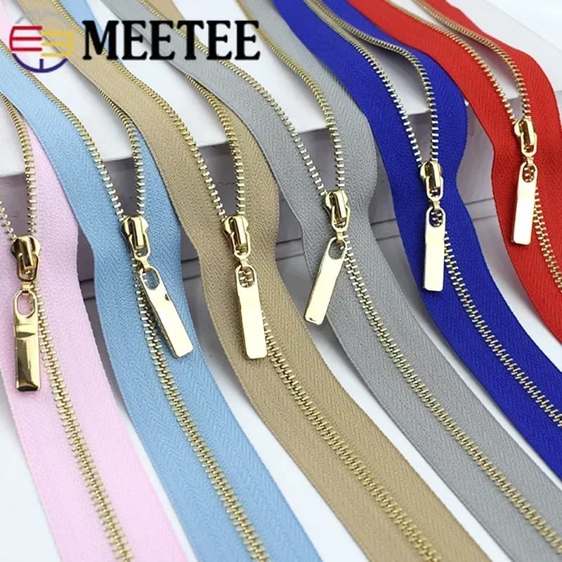 3 pezzi Meetee 3 # Cerniere in metallo 15-30 cm Close-End 40-70 cm Zippe aperte Borsa per indumenti Decor Cerniera Reapir Kit Accessori per cucire fai da te