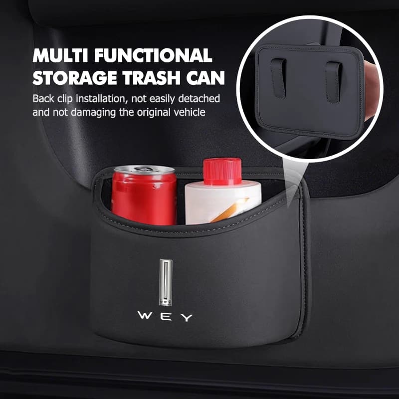 Leather Car Trash Can Suspended Garbage Bin Storage Bag For WEY 300 VV6 VV5 VV7 GT Mocha Splash Guard Mudguards
