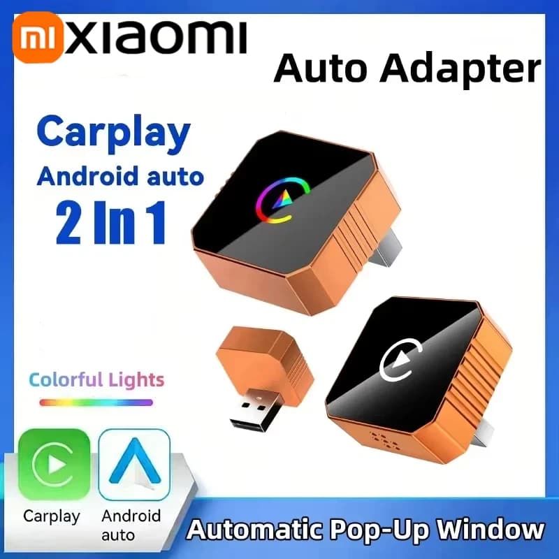 Xiaomi Pro 3.0 Wireless CarPlay Android Auto Adapter 2 In 1 Orange Cube Car Infotainment Box 2026 Plug Play Fast Auto-Reconnect