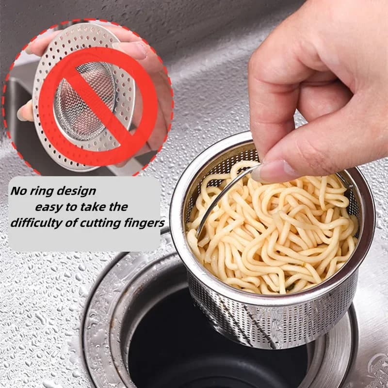 Utensile da cucina Scolapiatti per rifiuti Tappo per lavello dell'acqua Pulizia in acciaio inossidabile Tappo per capelli per alimenti Tappo per colino Cestello per filtro Filtro per lavello