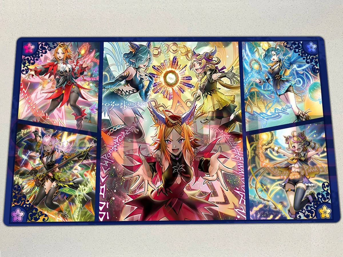 YuGiOh June Pride - Tappetino da Gioco Elfnotes Regina Lucina Tinia TCG CCG, Tappetino per Giochi da Tavolo e Carte Collezionabili, Tappetino in Gomma per Mouse