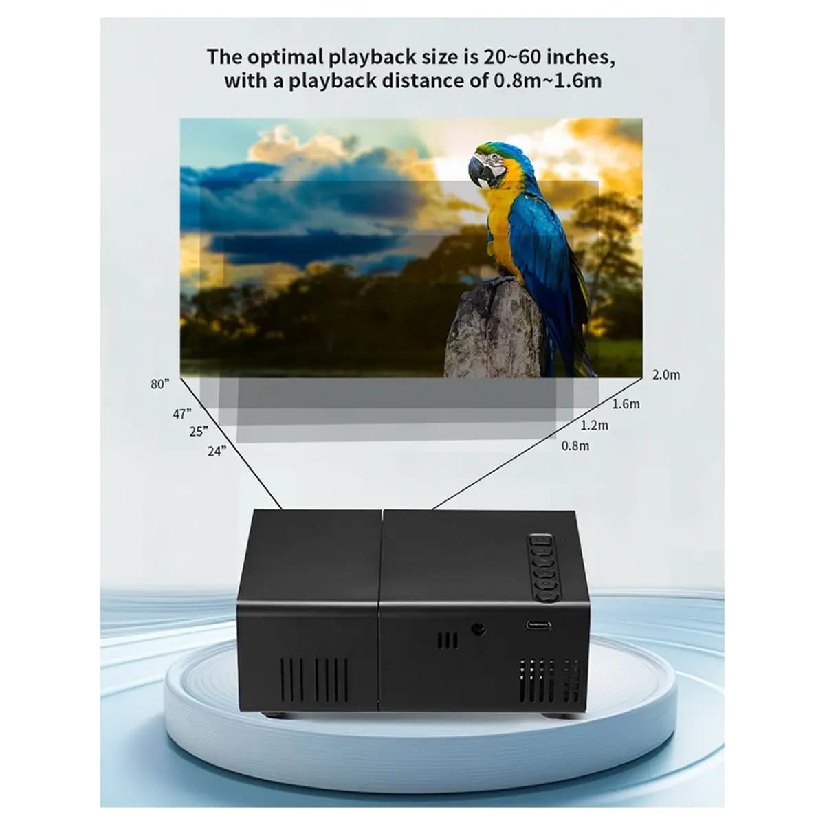 Mini proiettore portatile a LED A10R, proiettore compatto per home theater, per intrattenimento domestico, leggero e facile da trasportare, con spina europea