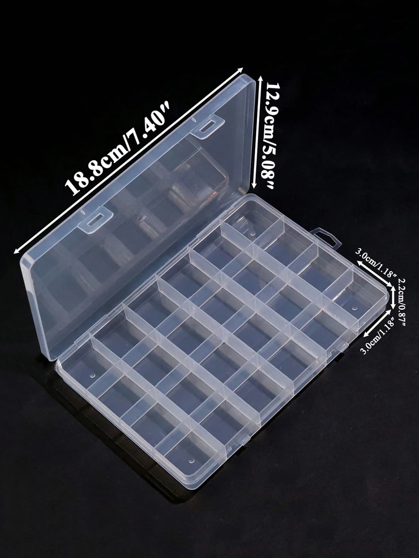 1PC Nail Art Clear Plastic Storage Box Organizer, Small Parts Storage Case for Crafts, Jewelry, Nails, Beads, DIY Supplies