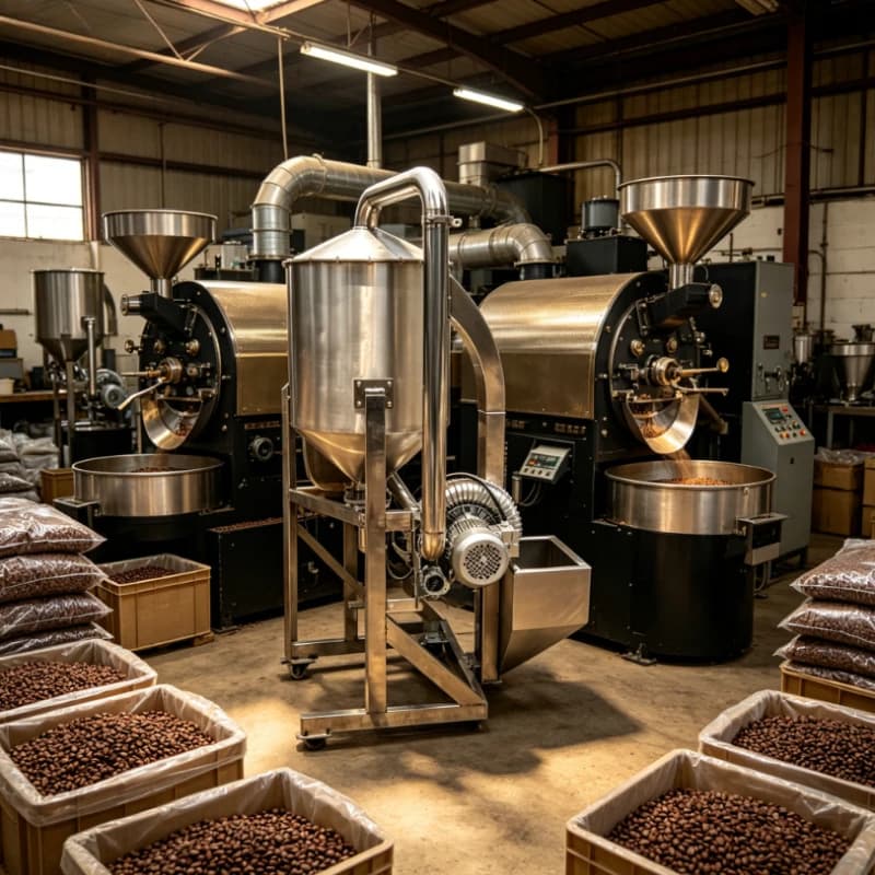 Customized 60kg Coffee Bean Destoner, SUS304 Food Grade Stainless Steel, 99.9% Stone Separation for Coffee Roaster Shops