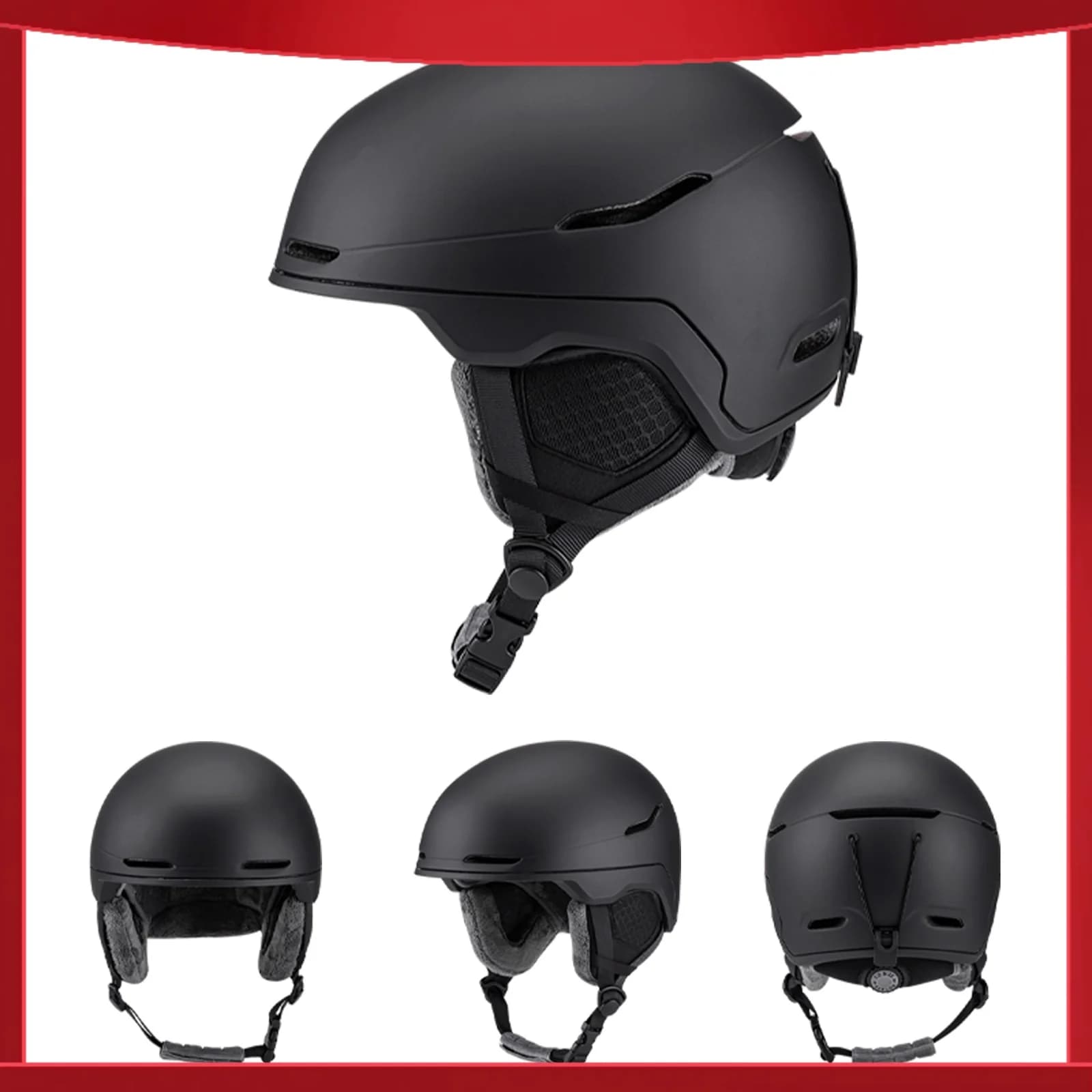 Casco da Sci Unisex Leggero con Rivestimento EPS, Guscio in PC Rinforzato, Interno in Velluto Regolabile, Adatto anche per Snowboard e Bicicletta