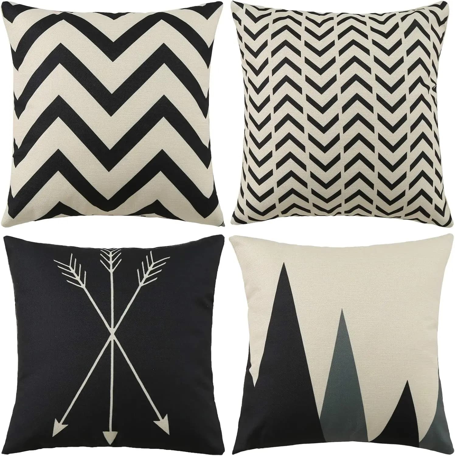 4PCS Throw Pillow Covers Set Modern Geometric Cushion Case Polyester Boho Chic Sofa Decor Living Room Accent Pillows