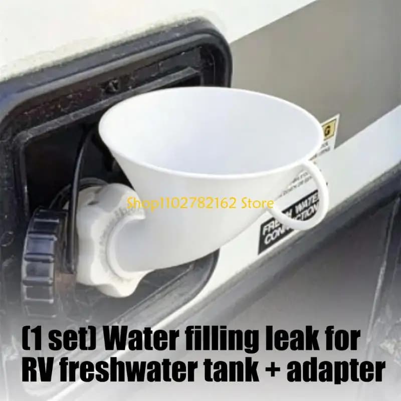 547B Water Refill Funnel with Adapter, Side Handle Wide Mouth Funnel for Travel Trailer Maintenance and Filling