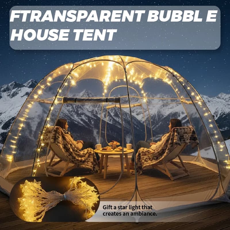 Tenda a Bolla Quick-Set per Campeggio, Resistente al Vento e al Freddo, con Luci a Corda per Atmosfera Notturna, Materiale PVC
