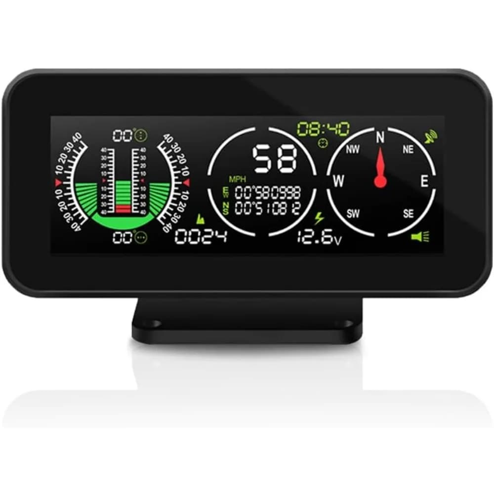 Misuratore di Pendenza Off-Road con GPS, Tachimetro, Bussola, Display Digitale HUD e Indicatore di Inclinazione