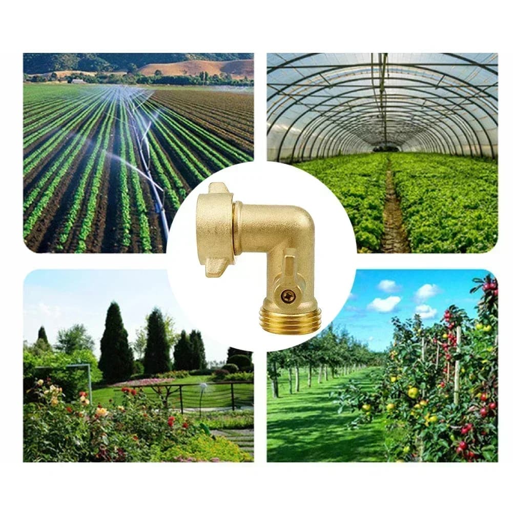 Connettore per tubo da giardino Valvola a gomito in ottone Design curvo a 90 gradi Installazione semplice Costruzione in ottone resistente