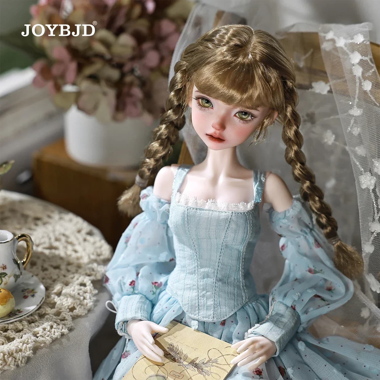Joybjd Beeno B Bjd Doll 1/4 Set completo con corpo granato Stile pastorale primaverile blu metà secolo per bambola snodata a sfera femminile Bjd