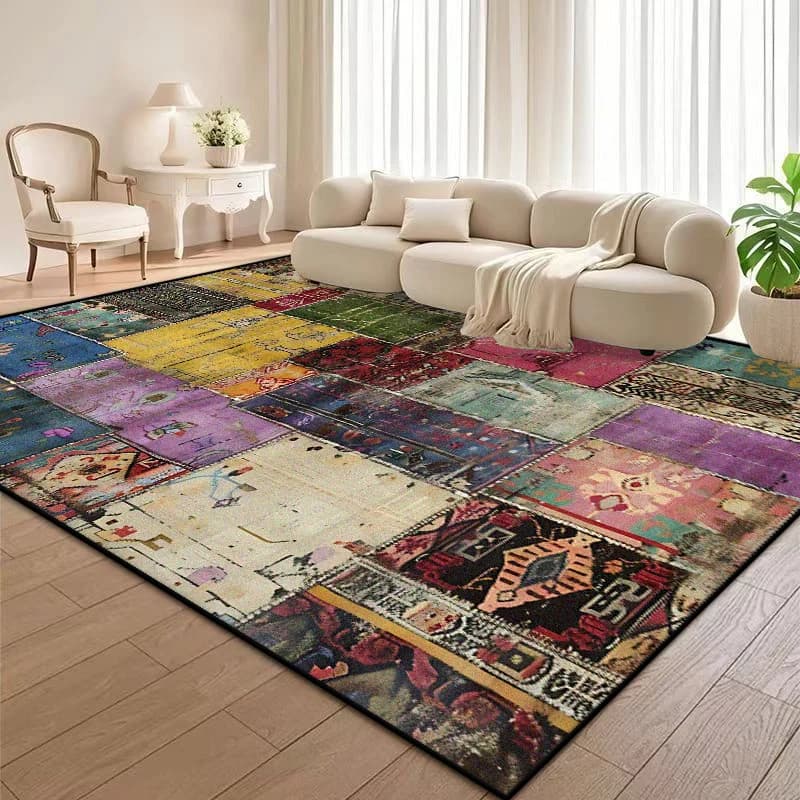 Retro Style CARPET FOR LIVE ROOM Luxury Home Decoration Bedroom Flannel Rugs Washable Antiskid Lounge Floor Bedside Mats Loung