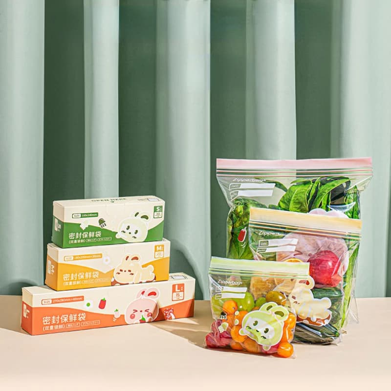 S/M/L Reusable Zip Lock Bag Food Grade Transparent Storage Bag With Zipper Sealing Plastic Container Freezer Camping Kitchen