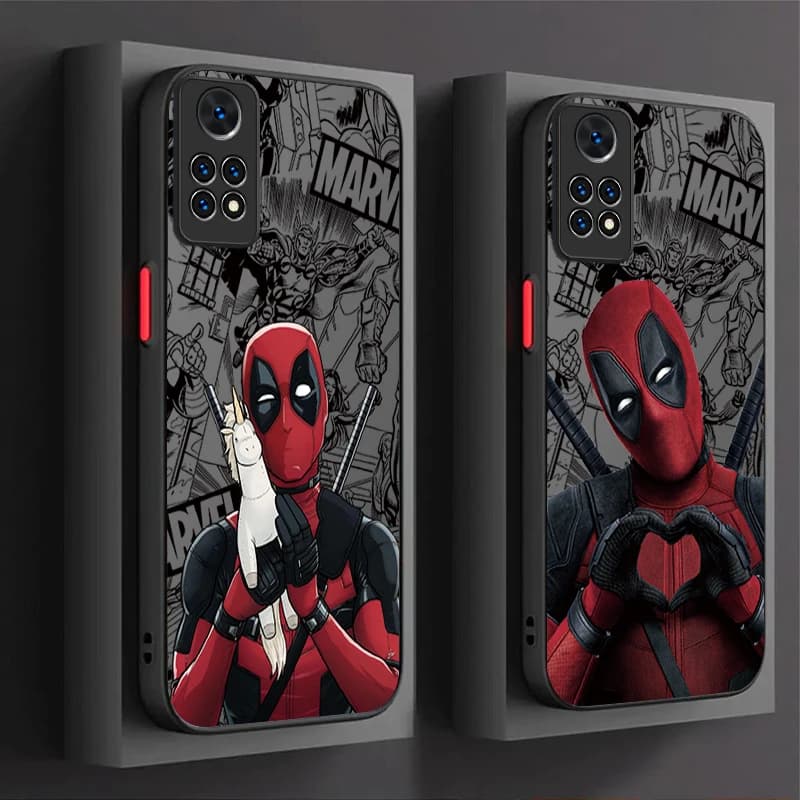 Divertente custodia opaca Marvel Deadpool per Xiaomi Redmi Note 15 14 13 12 11 10 9 Pro Plus 4G 5G 12S 11S 10S 9S Cover protettiva