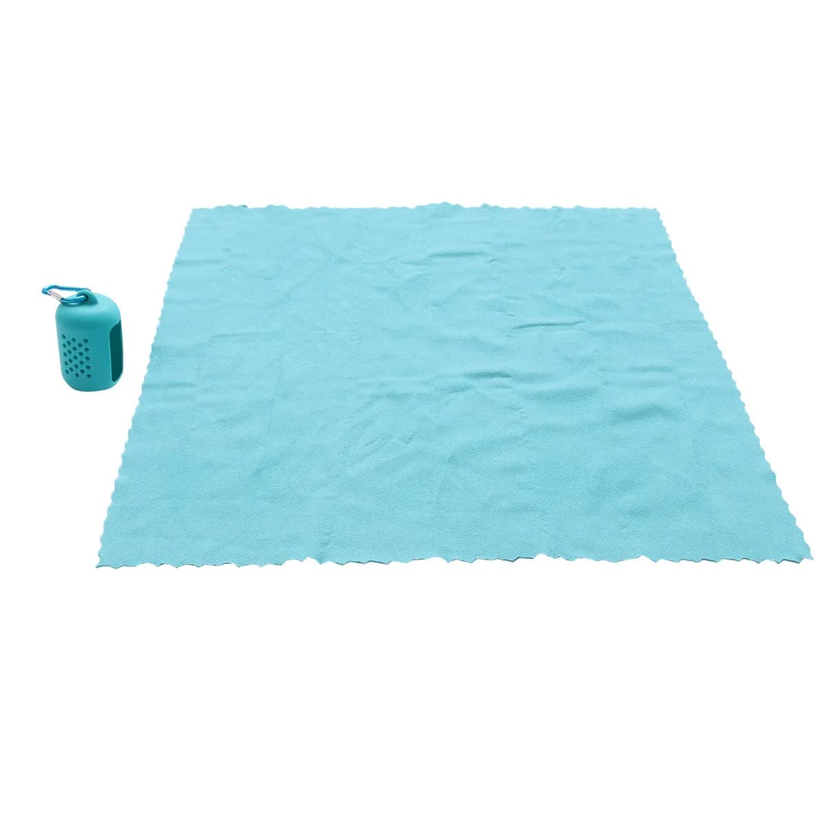 Asciugamano in Microfibra Leggero ad Asciugatura Rapida, Blu Chiaro, con Custodia in Silicone, Assorbente per Viaggi, Palestra, Nuoto, Escursionismo, Campeggio e Sport