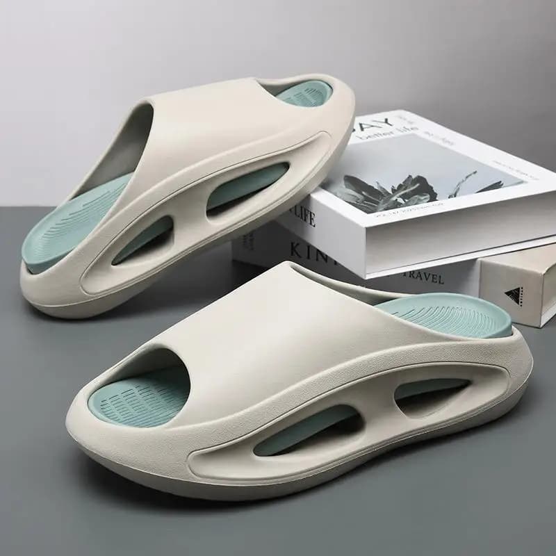 Ciabatte Estive da Uomo, Sandali Piatti Resistenti all'Usura, Scarpe da Casa e Spiaggia, Suola Morbida, Tacco Spesso in Materiale EVA