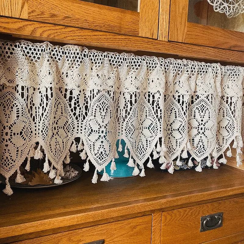 Vintage pastorale Crochet tende corte in pizzo Half Cafe teste per tende divisorio per porte librerie da cucina tende per finestre dell'armadio
