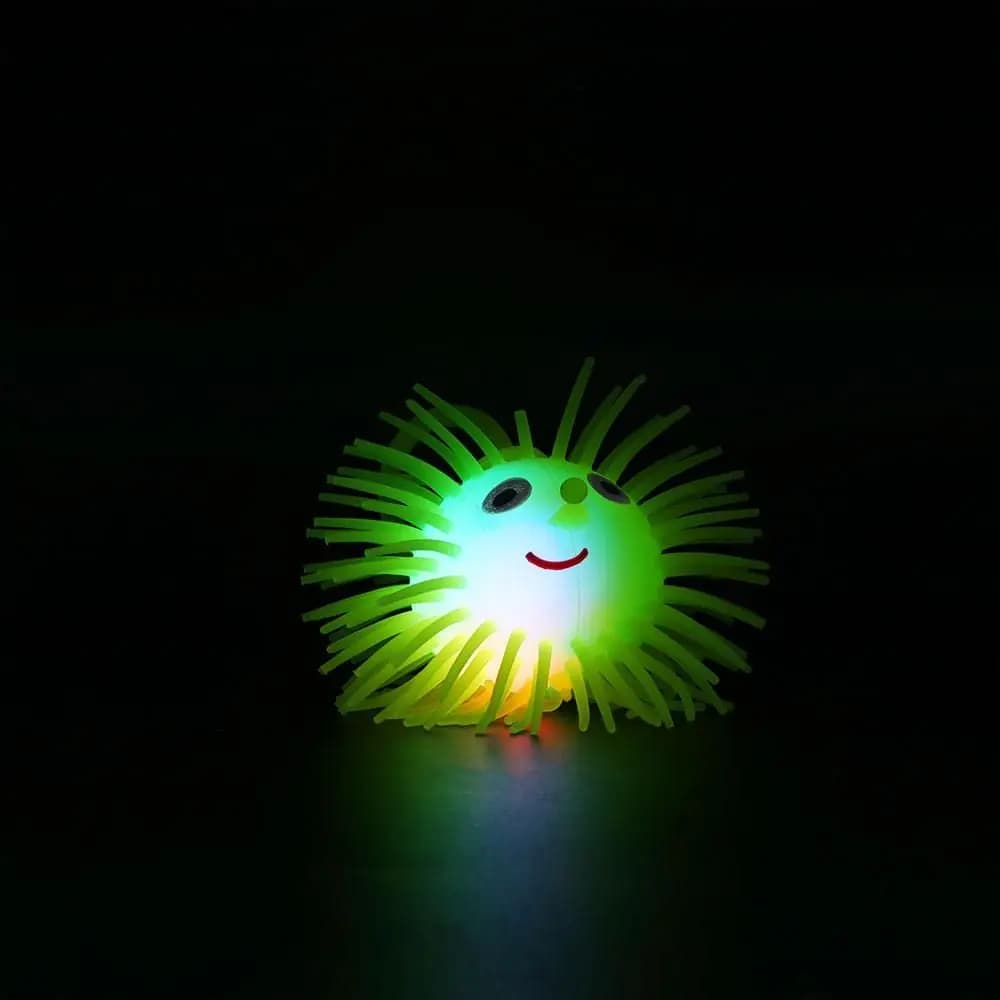 Giocattolo Spremere Anti Stress Regali per bambini Giocattolo elastico per bambini Giocattolo illuminato a LED Capelli luminosi Palla flash Palla di sfiato Palla elastica per capelli