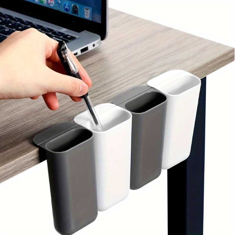 Portapenne da tavolo da 2 pezzi, contenitore per matite con clip, accessori per forniture per ufficio, set per organizzare la scrivania